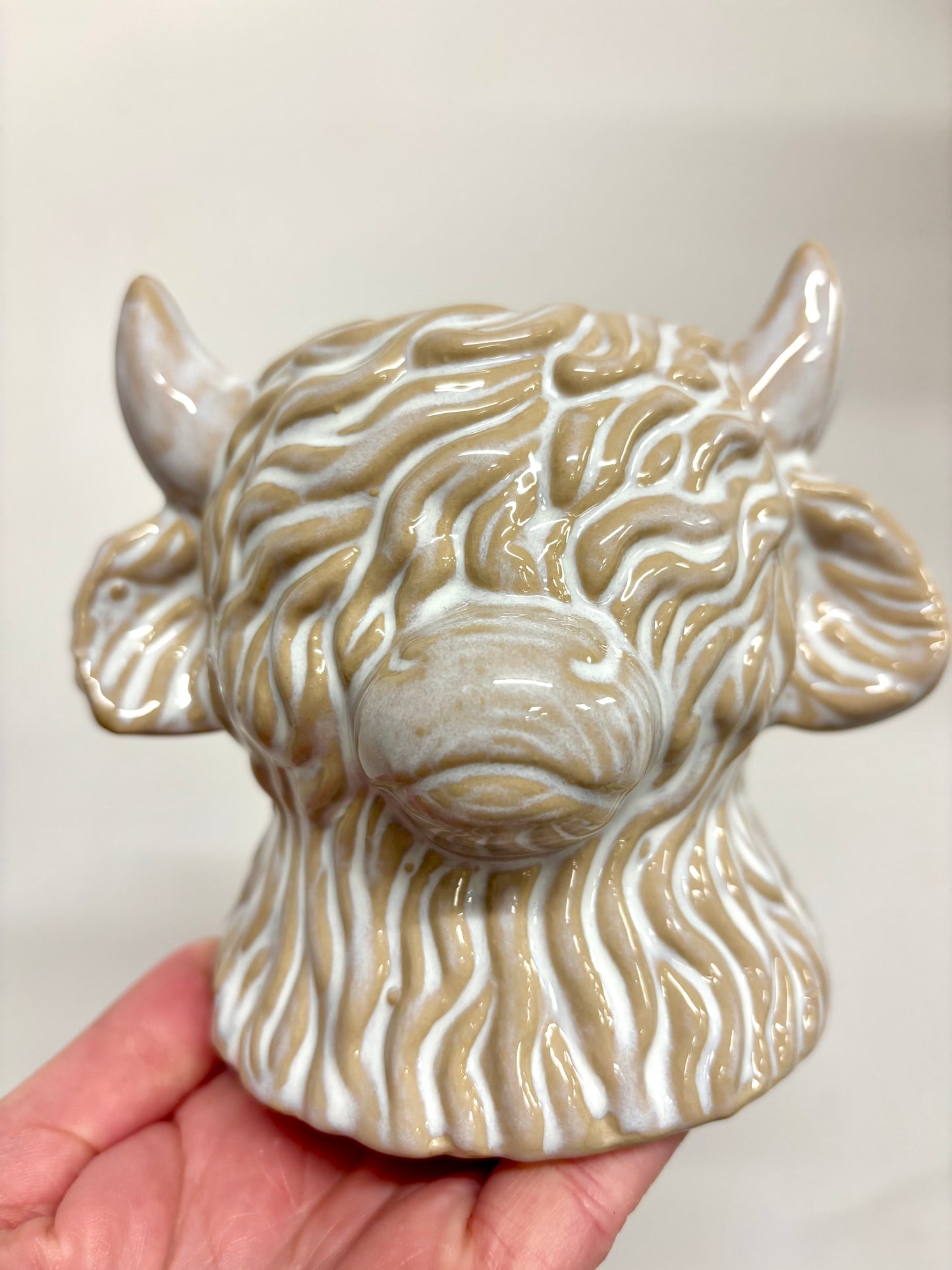 Highland Cow head planter