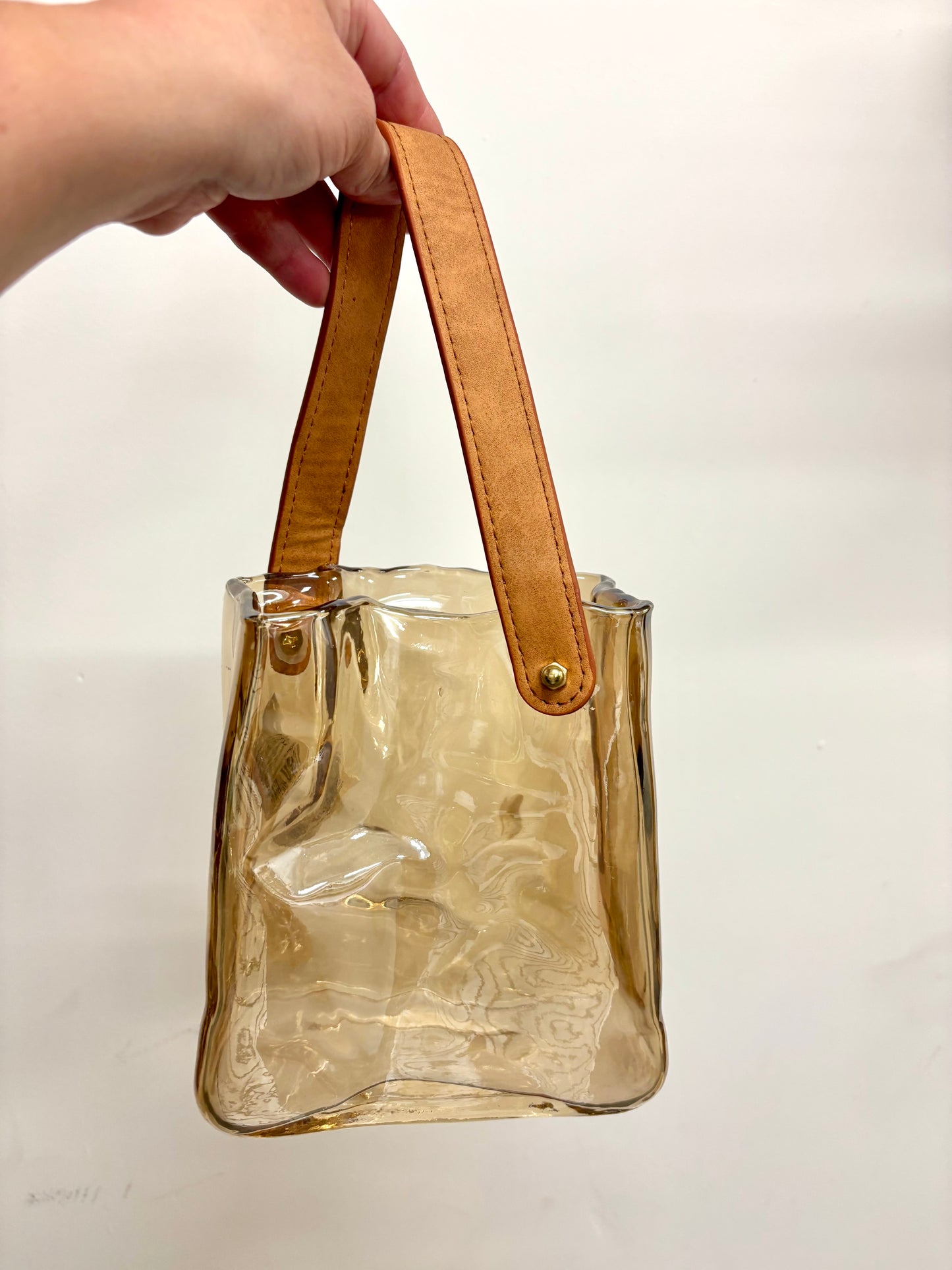 Glass bag vase