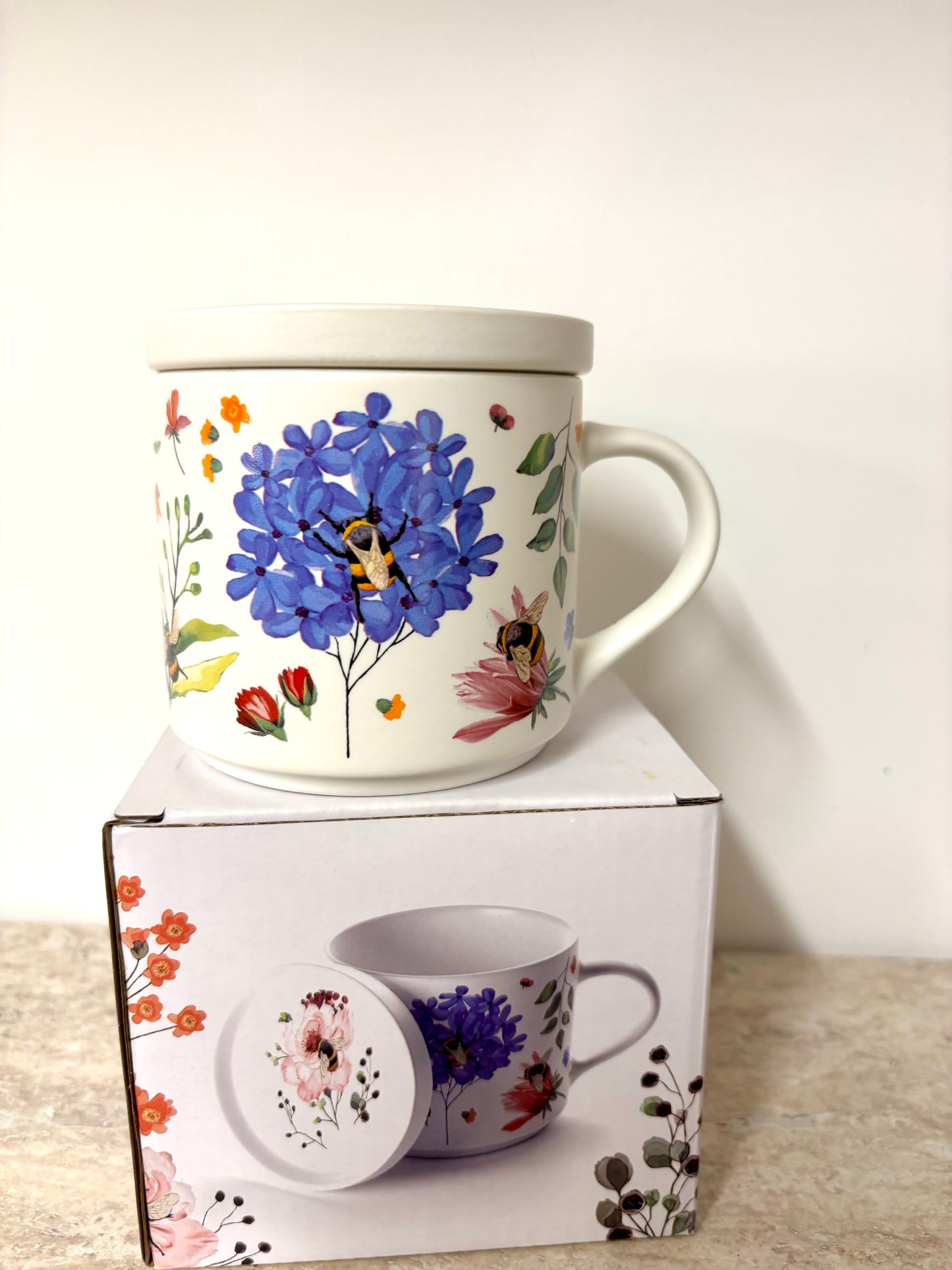 Mug with coaster/lid