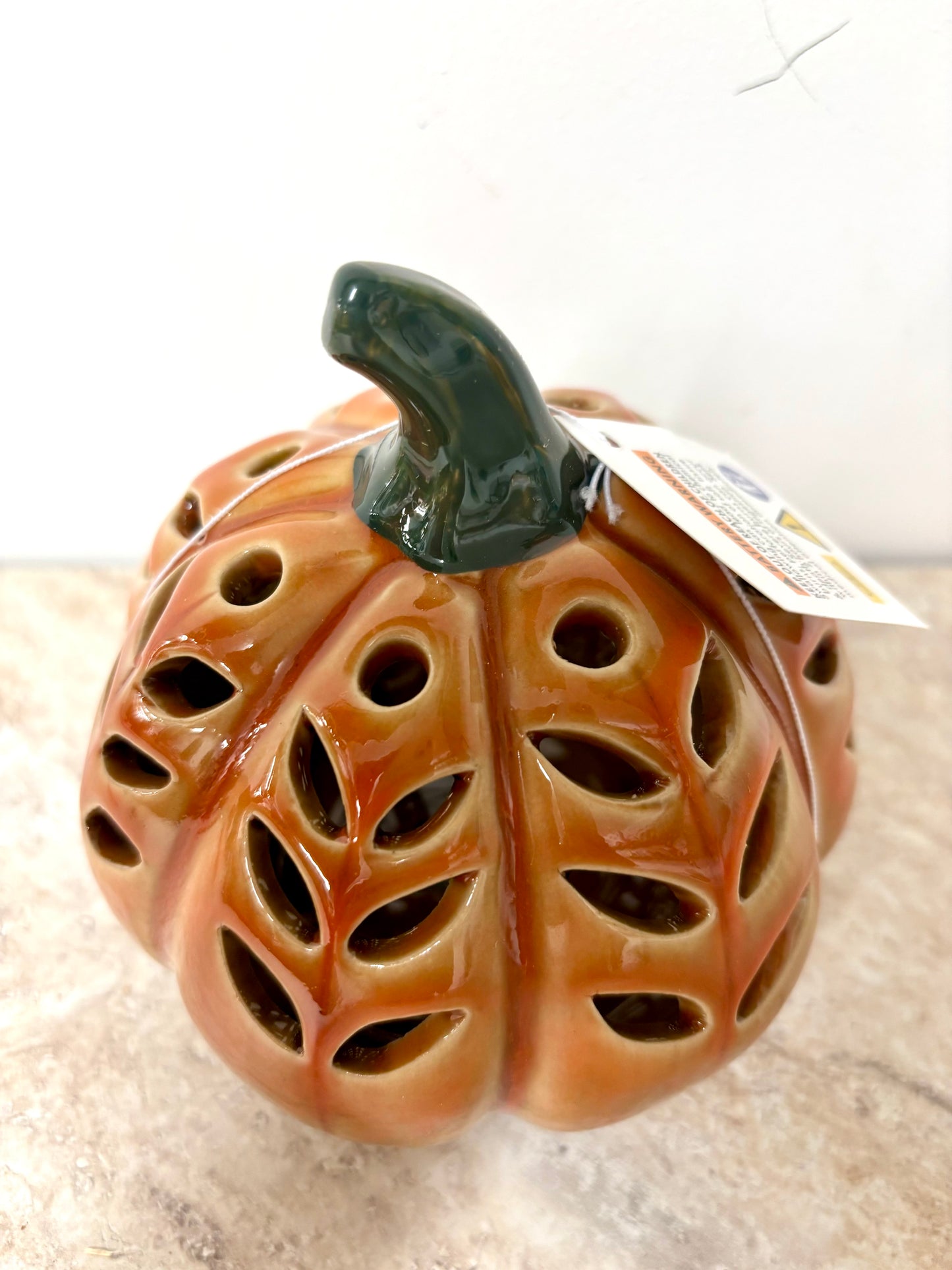Pumpkin ceramic LED light