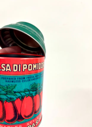 Tomato tin green lid
