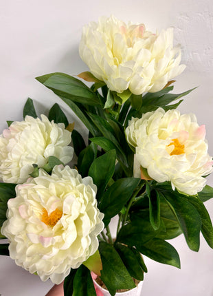 Faux Peony potted