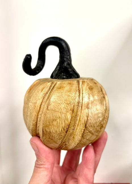 Twisted wood pumpkin