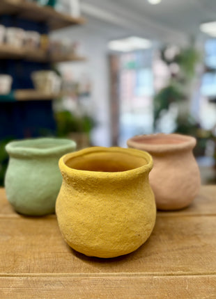 Rustic pot yellow
