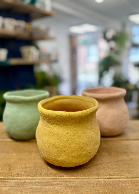 Rustic pot yellow