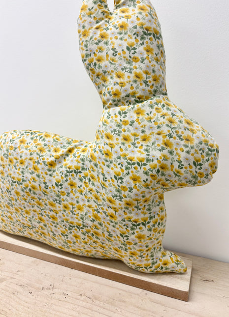 Floral bunny on wood