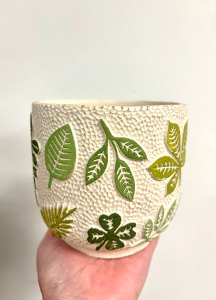 3D leaf plant pot small