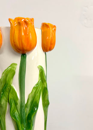 Orange tulip vase