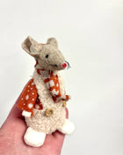 Mouse orange in dungarees