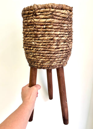 Brown pots on legs