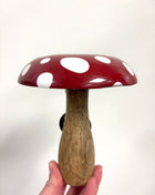 Red wooden mushroom