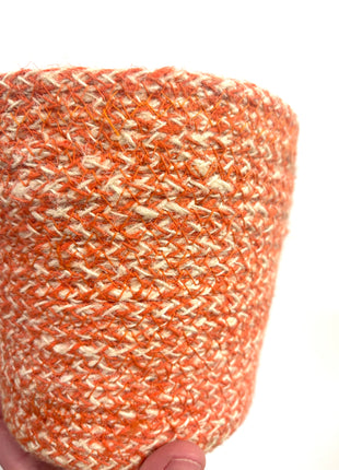 Orange wicker pots