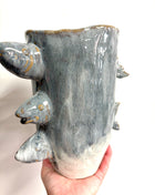 Fish vase blue