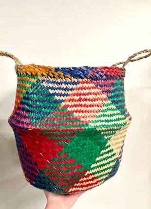 Large rainbow Seagrass basket
