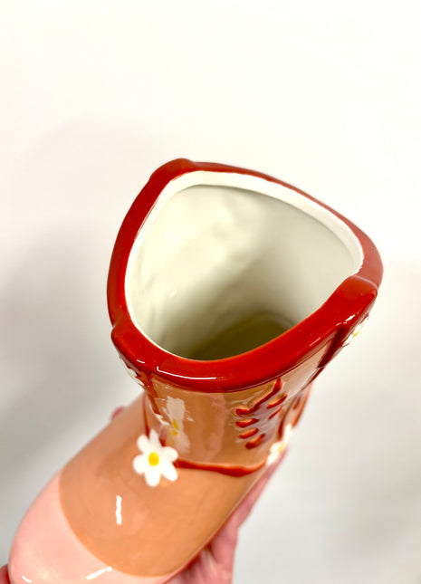 Cowboy boot vase