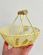 Oval yellow wire basket
