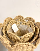 Natural wicker set of 3 pots