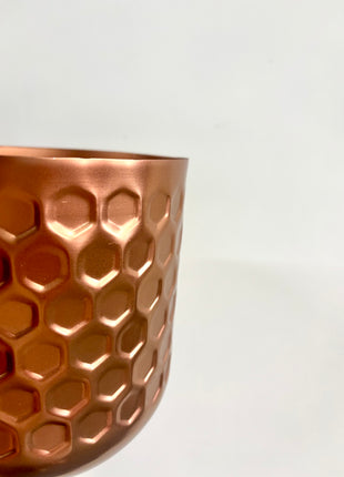 Honeycomb metal plant pot