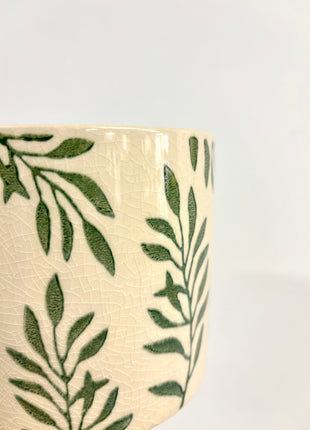 Green leaf plant pot small
