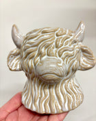 Highland Cow head planter