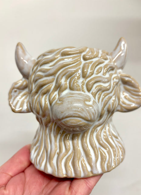 Highland Cow head planter