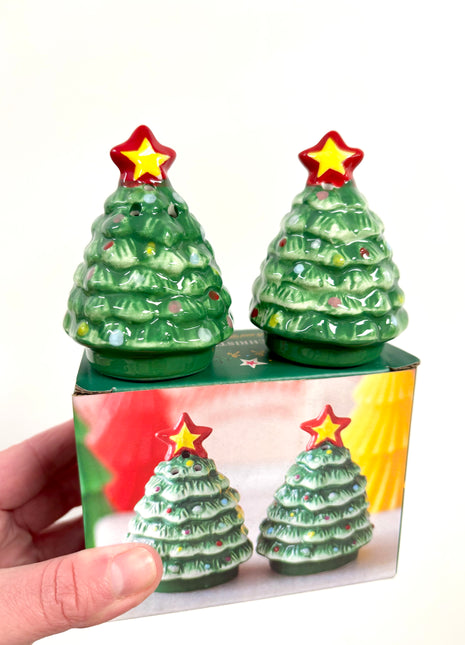 Christmas tree salt & pepper pots