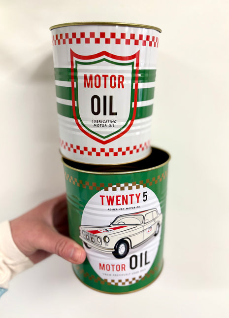 Storage tins Motor Oil