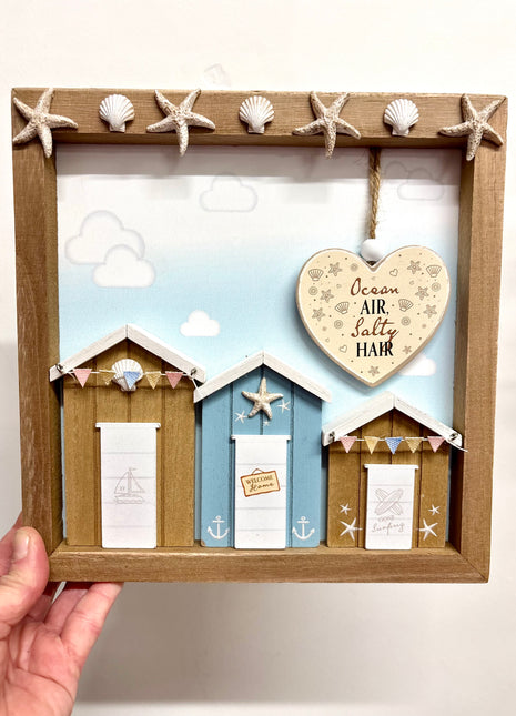 Shell beach hut 3D plaque