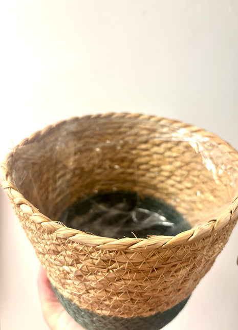 Basket/pot natural green 17cm