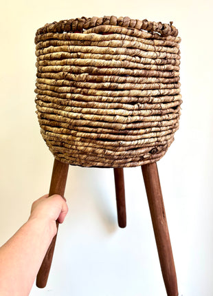 Brown pots on legs
