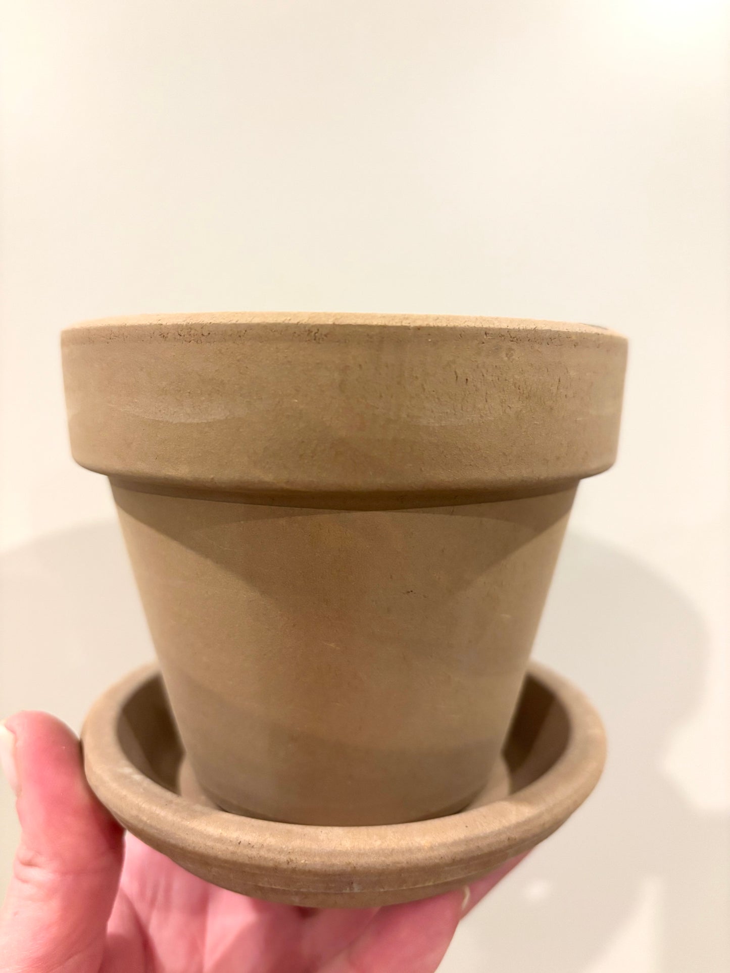 Terracotta Choco Grey Pot and Tray