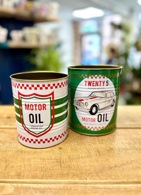 Storage tins Motor Oil