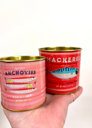 Storage tins fish