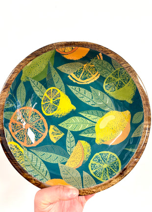 Citrus serving bowl dark