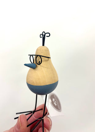 Standing rustic blue bird
