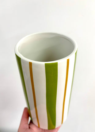 Stripe green vase