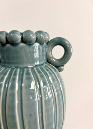 Blue glazed vase