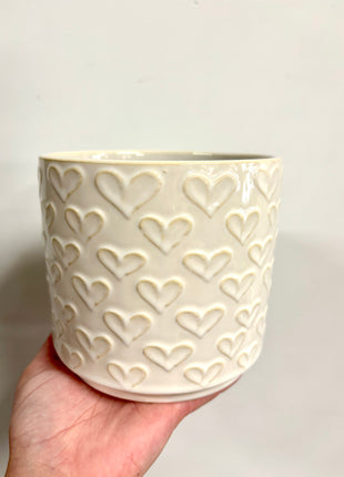 White heart plant pot medium