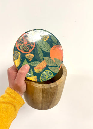 Citrus storage jar dark medium
