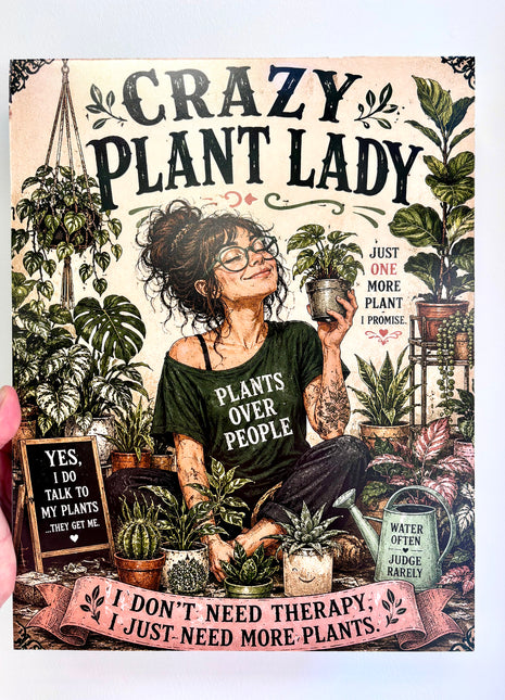 Crazy plant lady plaque