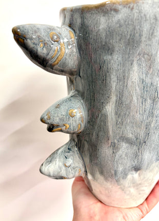 Fish vase blue