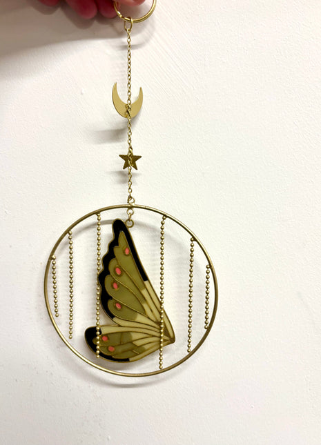 Green fairy wing decoration