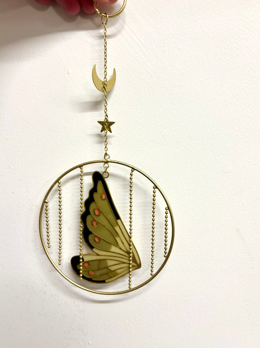 Green fairy wing decoration