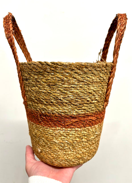 Wicker basket - burnt orange