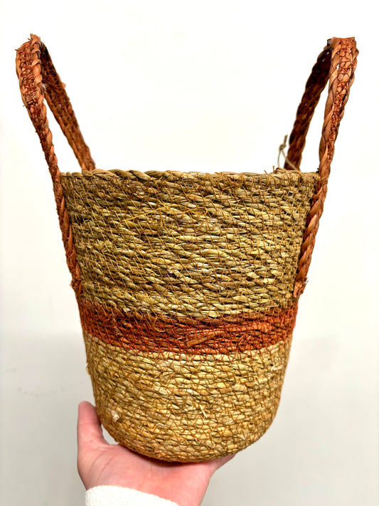 Wicker basket - burnt orange