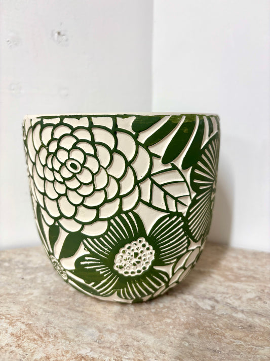 Green 3D leaf pot
