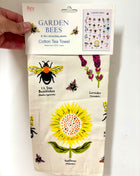 Garden Bees tea towel