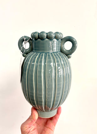 Blue glazed vase