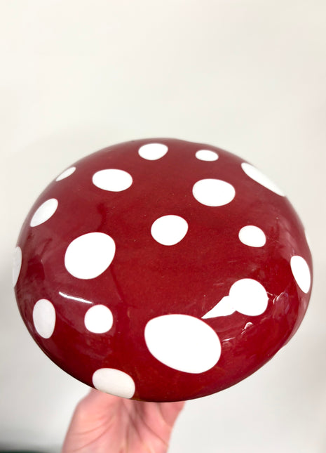 Red wooden mushroom