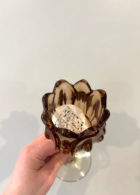 Tulip glass candle holder